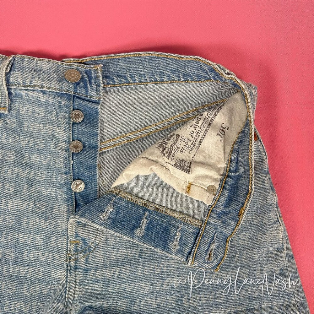 Levi's 501 High Rise Repeat Tango Jean Shorts Size 29 - Picture 7 of 12
